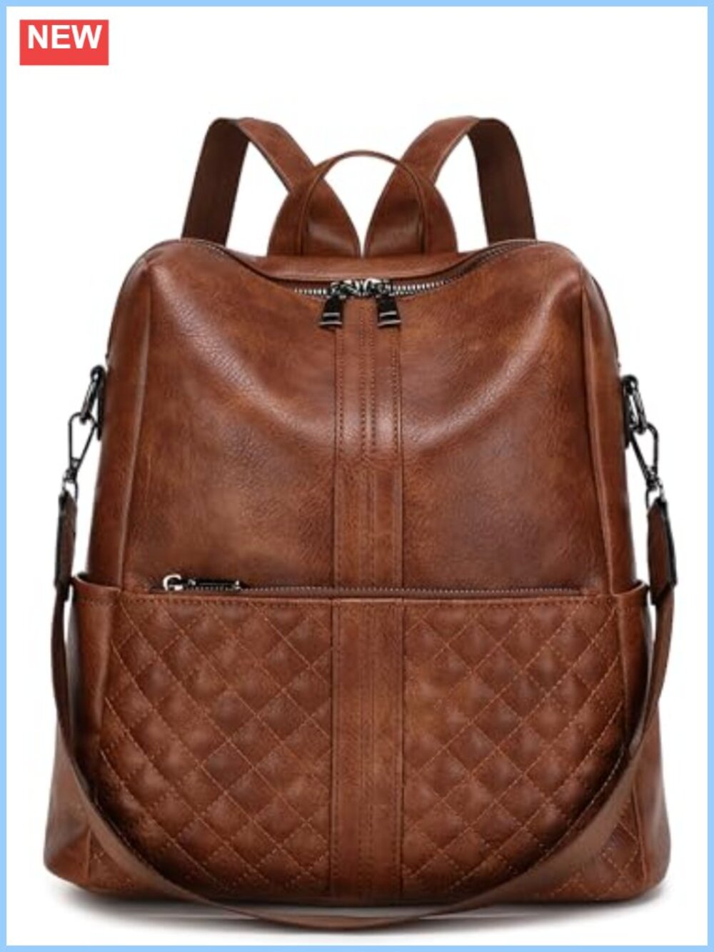 Faux Leather Fashion Backpack Purse Vegan Leather Women Travel Bag